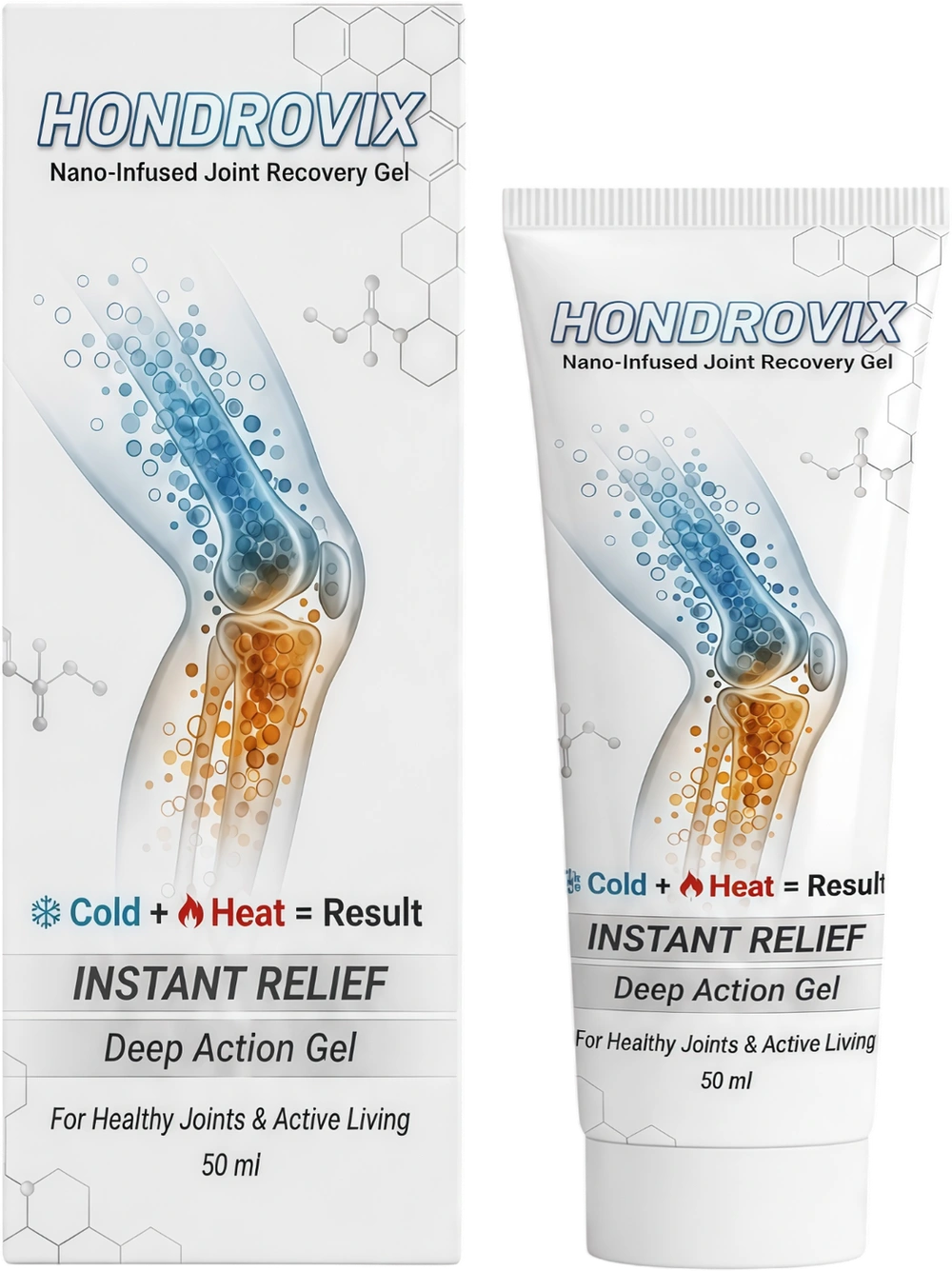 Hondrovix, tub și cutie de gel pentru articulații, 50 ml